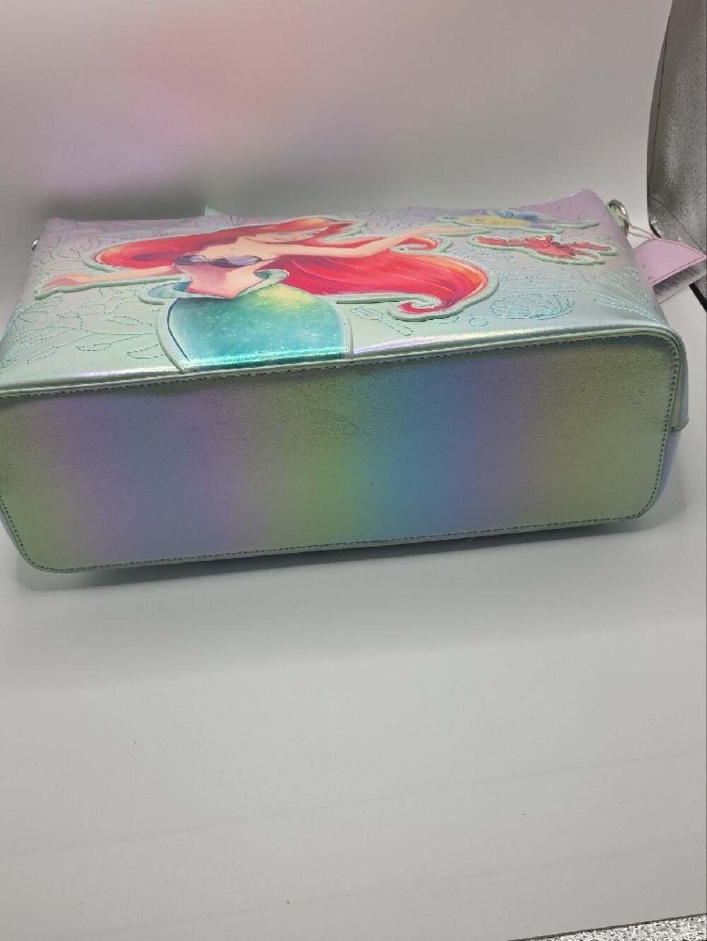 Loungefly Ariel Iridescent Tote Bag - Pink, Mint & Purple - Picture 5 of 7